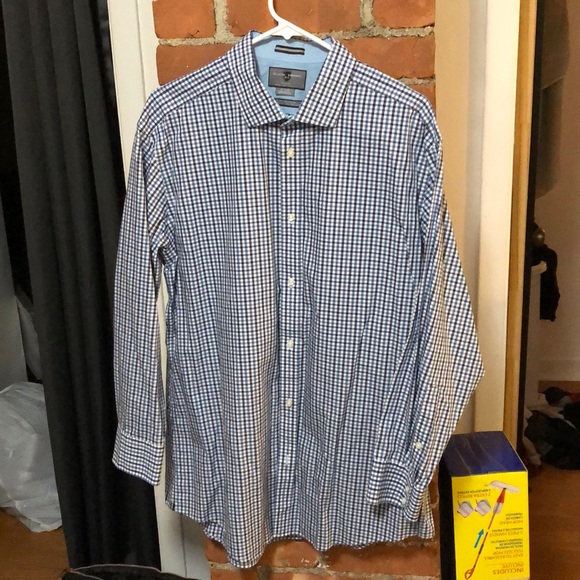 Black Brown 1826 checker buttondown 17.5-33 - Picture 2 of 3